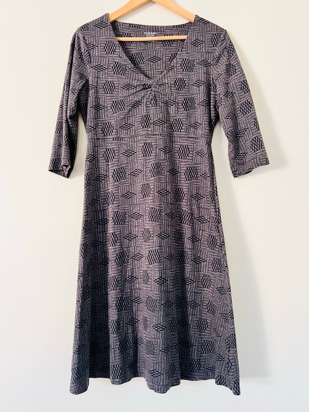 Toad&Co Brown Rosalinda Dress 3/4 Sleeve M Slub Athleisure Athletic Active